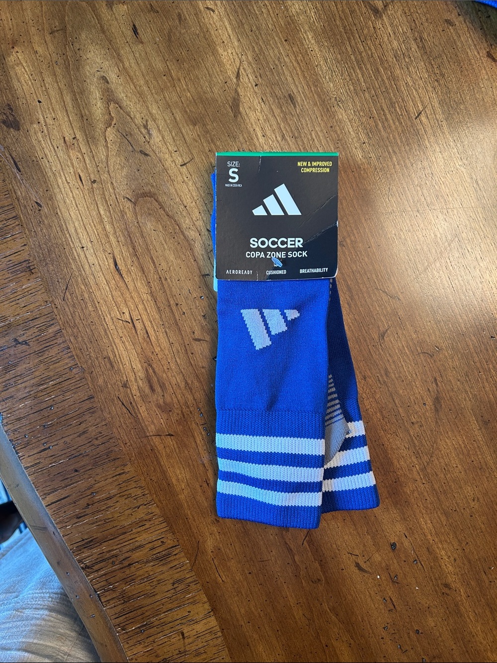 adidas Blue and White Copa Zone Soccer Socks
